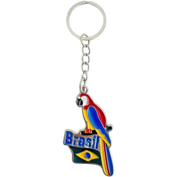 ブラジルキーホルダー ARARA アララ トロピカルバード 国旗 おみやげ 雑貨