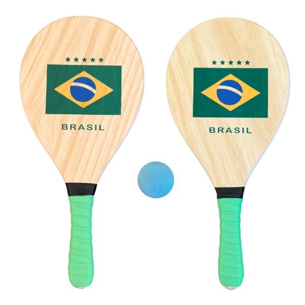 ブラジル国旗デザイン フレスコボールラケット＆ボールセット BRASIL ターコイズ