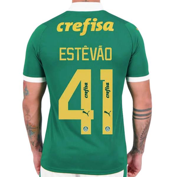 エステヴァン 41 ESTEVAO パルメイラス フルスポンサー リベルタドーレスパッチ付き ホームユニフォーム PALMEIRAS 公式 PUMA