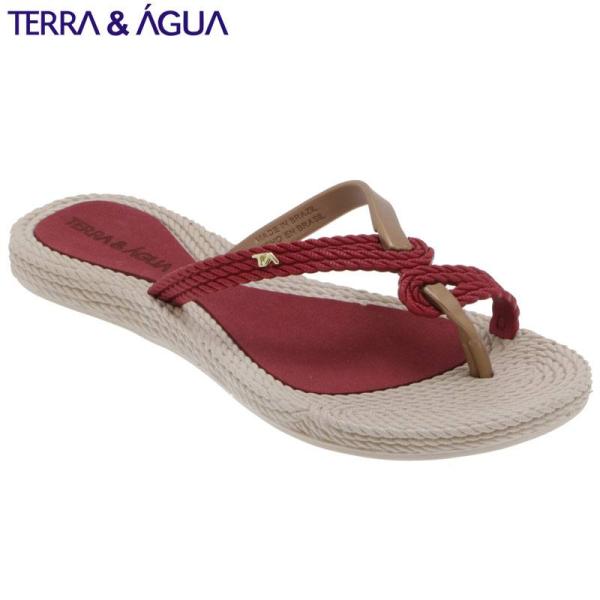 TERRA&AGUA デザインストラップビーチサンダル ラズベリー