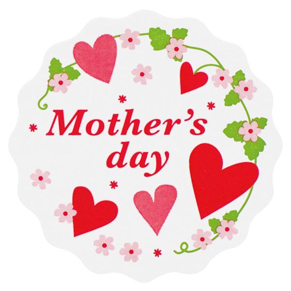 【母の日シール】■粗品屋本舗の商品に使用する事をおすすめいたします。商品に貼るだけで、素敵なギフトに早変わり！母の日のお祝いギフト・プチギフトにご利用ください。○シールサイズ：直径４０ｍｍ○材質：紙＜お願い＞■あすつく商品と一緒に購入をした...