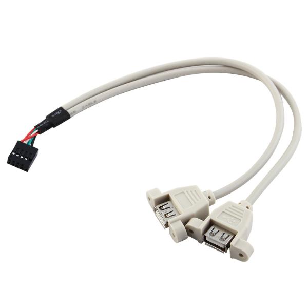 uxcell USB 2.0 A メス-マザーボード 9ピンヘッダー メスコネクタ