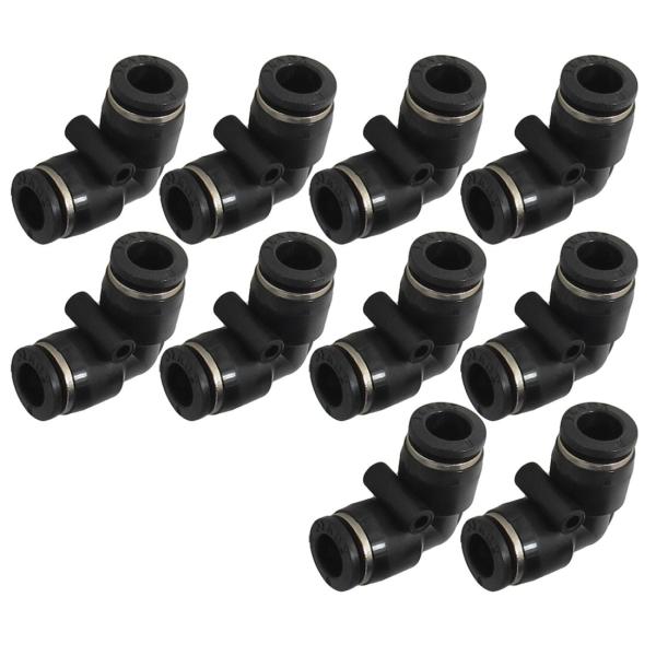 uxcell 空気圧継手 クイック継手 プッシュタイプ 8mm x 8mm 90度 10個セット