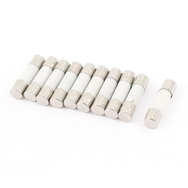 uxcell セラミックヒューズ セラミック製メタル製 スローブロータイプ 過電流保護 5mmx20mm 10個入 250V 5A T5A