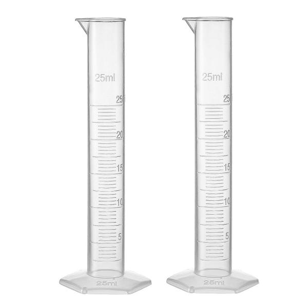 【本商品は海外出荷】お届けは通常20-30日を頂いております。パッケージの内容：スケールシリンダー2個入り;カラー：クリアホワイト；材質：プラスチック。容量：25ml;最高温度：20度。プラスチックメスシリンダーに実験室用です；デザインはシ...