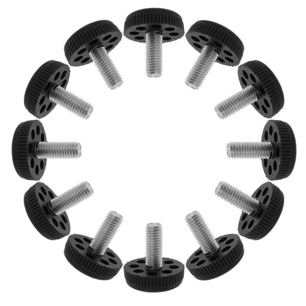 uxcell レベリングフット M10x25x35mm 家庭用品 デスク テーブル ソファー 脚用 レベラー 12個入り