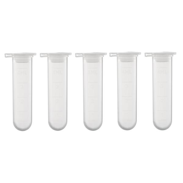 uxcell 20個5mlプラスチック製遠心分離管 スナップキャップ付き 丸底 透明 ビーズ用ストレージコンテナサンプルラボ