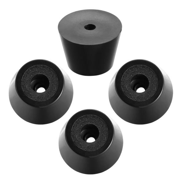 uxcell ゴム足バンパー パッド D29x21xH20mm ブラック 金属製のワッシャーインサート付き 4個入り