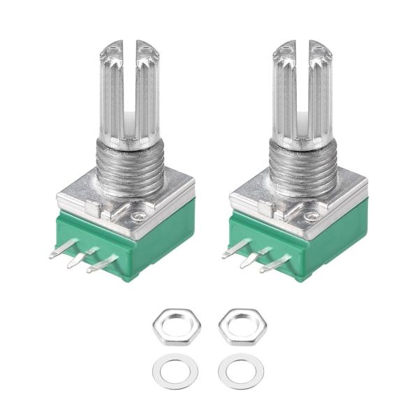 uxcell カーボンフィルムテーパーポテンショメータ 可変抵抗器 5KΩ シングルロータリー RV097NS 2個入り