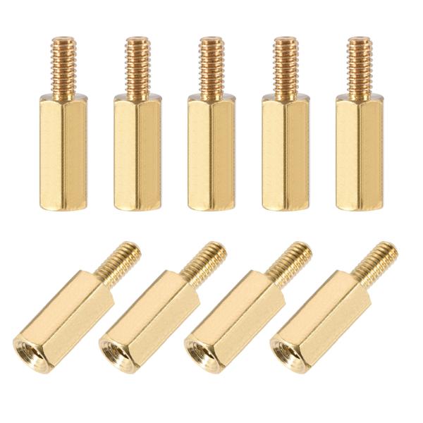 uxcell M2.5x11mm+6mm オスーメスブラスペーサー　電気回路基板マウントフライトコントローラー　100個入り