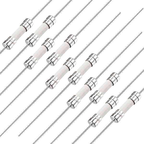 uxcell スローブローヒューズ時間遅延リード線 5mm x 20mm 250V T4A セラミックヒューズ 10個