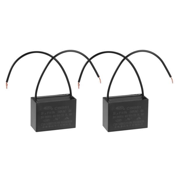 uxcell 天井ファンコンデンサ CBB61 16uF 250V AC 2線 47x34x22 mm 扇風機ポンプモーター発電機用 2個