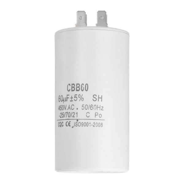 uxcell CBB60コンデンサー 蓄電器 キャパシター 60uF 450V AC シリンダー 94x49mm ホワイト エアコンプレッサー用
