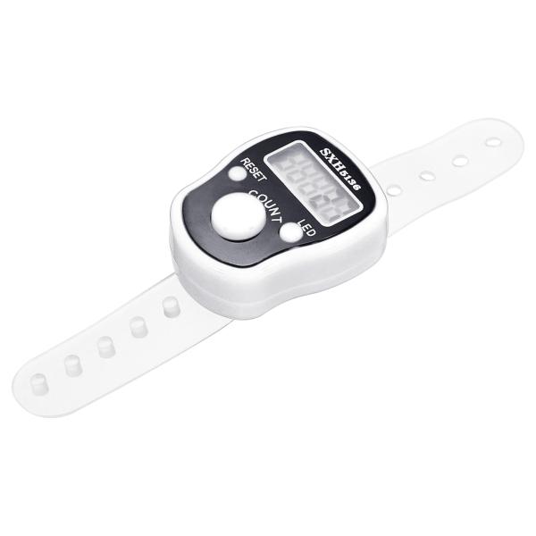 uxcell 指カウンター 範囲0-99999 5デジタル LED展示 スポーツカウント用 ホワイト