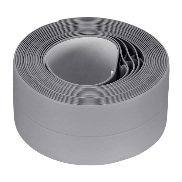 uxcell 防水シールコーキングテープ 自己接着 PVC シーリングテープ キッチン 浴室用 38mmx3.2m グレー