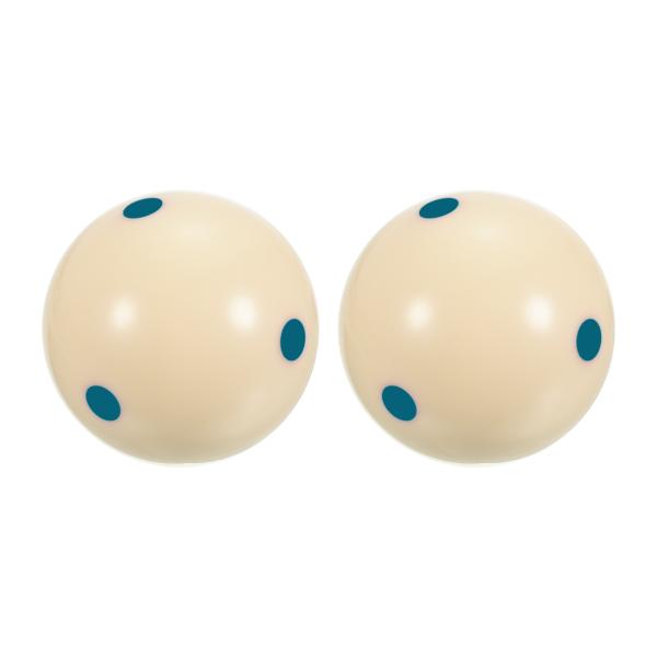 【本商品は海外出荷】お届けは通常20-30日を頂いております。直径: 57.2 mm;カラー：ベージュ, ブルー;パッキングリスト: 2個 x トレーニングプールボール利点: プロカップビリヤードキューボールは、耐久性のある樹脂素材で作られ...
