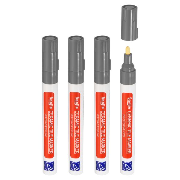 uxcell PATIKIL グラウトペン 4個 グレータイルマーカー 防水 グラウトシーラーペン タイル補修ペン 壁床 キッチン リフレッシュ用