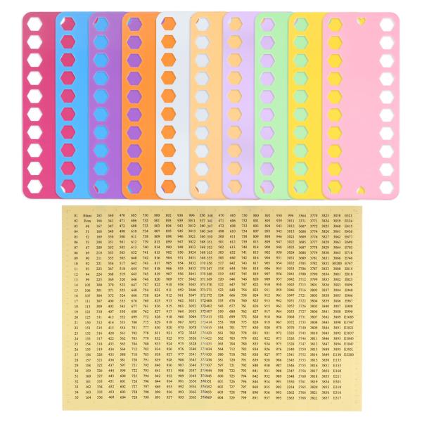 uxcell ミシン糸オーガナイザー 刺?フロスオーガナイザー ナンバーラベル付き 10カラー 20ヶ所 195mmx80mm 10枚