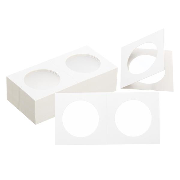 uxcell PATIKIL 2x2 コインフリップ 50個 35mm ダンボールコインホルダー ペーパーコインホルダー コイン収集 ホワイト