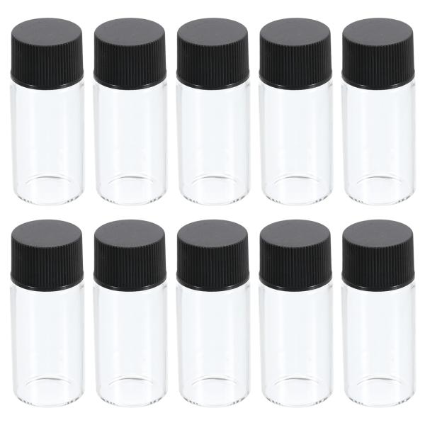 PATIKIL 10mL メディア保存ボトル 50個 試薬媒体ボトル プラスチック ねじキャップ付き ガラスボトル 研究室 自宅教室用 クリア