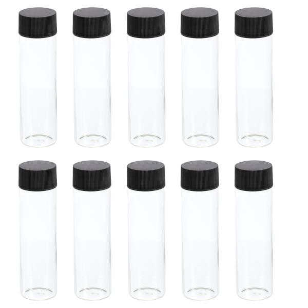 PATIKIL 40mL メディア保存ボトル 15個 試薬媒体ボトル プラスチック ねじキャップ付き ガラスボトル 研究室 自宅教室用 クリア