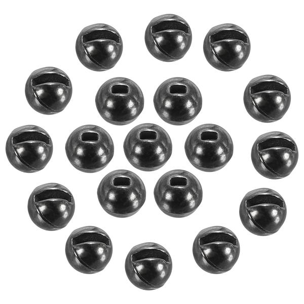 uxcell PATIKIL 4mmフライタイイング用タングステンビーズ、50個のスロット入りタングステンビーズ、ジグフック用釣り材料、黒ニッケル