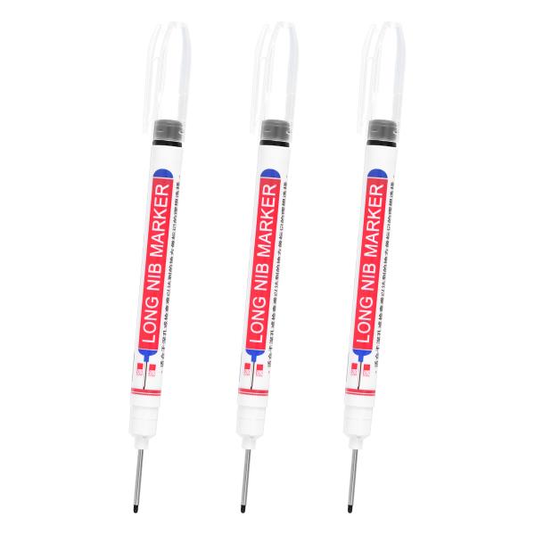 【本商品は海外出荷】お届けは通常20-30日を頂いております。仕様：インクのカラー：黒；全体の長さ：132mm/5.2"；ペン先の長さ：22mm/0.87"；梱包リスト：ディープホールマーカーペン3本利点：20mm/0.79"の長いペン先は...