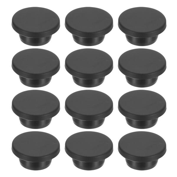 uxcell PATIKIL 20mm直径 ゴムホールプラグ 19mm 穴に適したシリコンラバーラウンドホールストッパー 黒 12個入り