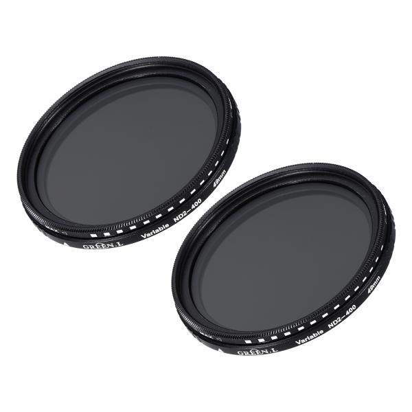 uxcell ND2-400 レンズフィルター 可変中性密度レンズフィルター 49mm 円形NDフィルター グレースケールフィルター 2個