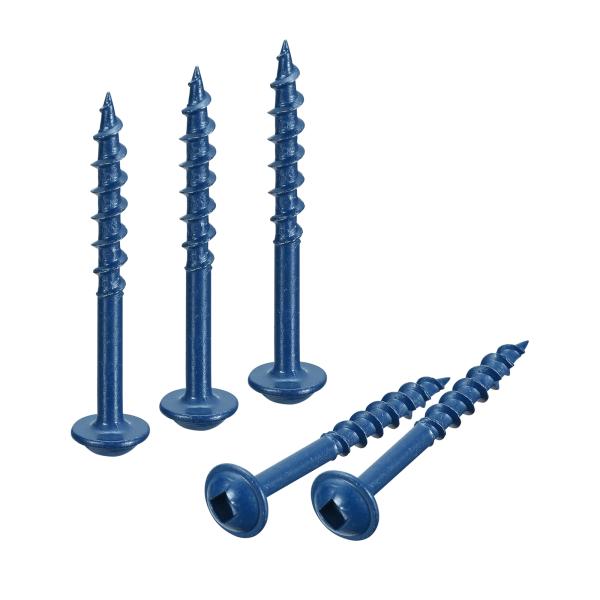 uxcell ポケットホールネジ スクエアドライブ セルフタッピング木ネジ ブルーコーティング 木工用 #8x38 mm 200個