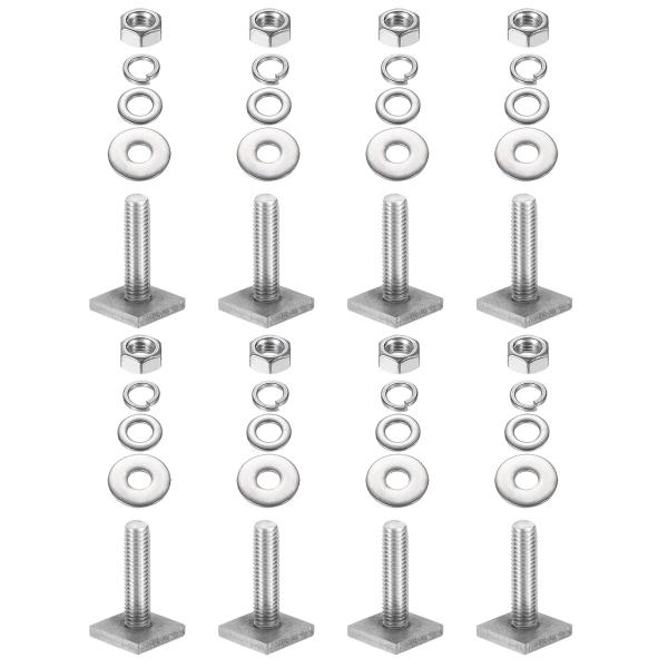 PATIKIL Tスロットボルト M8 x 30mm 8セット スクエアヘッド Tボルト ルーフラッ ク ステンレススチール Tトラッ クボルト ナッ