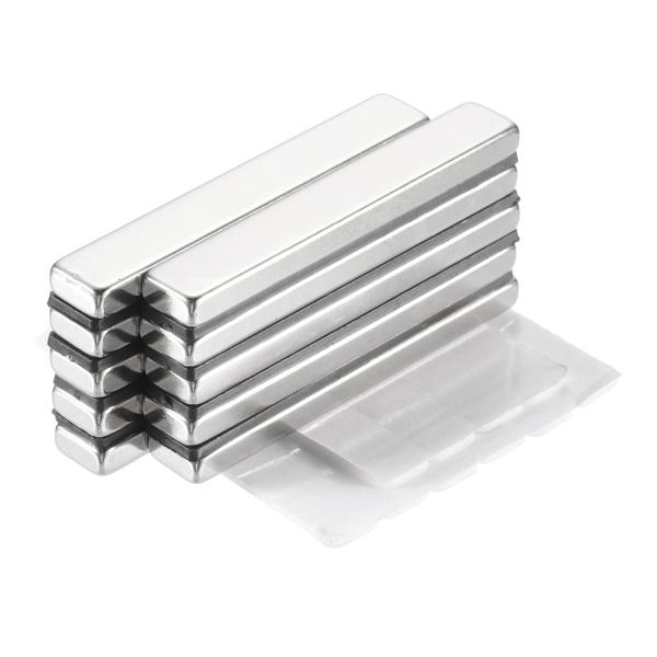 uxcell 超強力マグネット ネオジウム磁石 60 x 10 x 5mm 小型 直方体 マグネットバー 両面テープ付き 強力磁石 ホワイトボード 科