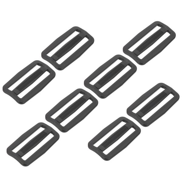 uxcell 50mm / 2インチベルト調整スライダー バッグベルト用ウェビングストラップファスナー ブ ラ ック 8個入り