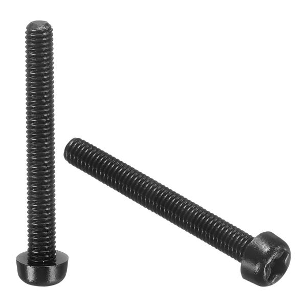 uxcell 20個M3x25mmのネジ付きナイロン製フィ リップスクロスパンヘッドマシンスクリューボルト黒
