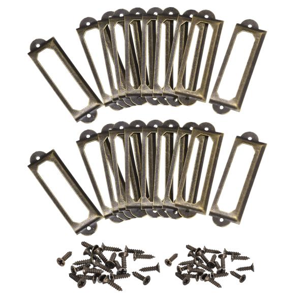 uxcell メタルラベルホルダー 60x17mm 60個 ファイル名カードタグラベルホルダーフレーム オフィス 図書館 ドロワー 戸棚 シェルフ用