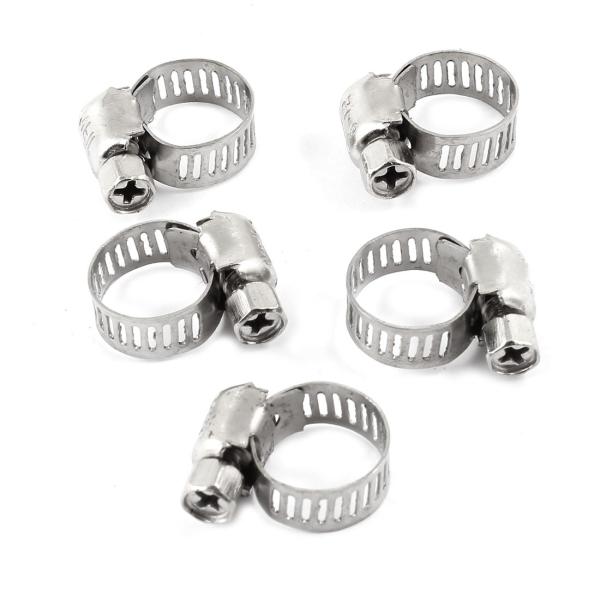 uxcell ホースクランプ 調整可能 ステンレススチール 8mmの幅 6mm-12mm 5個入り
