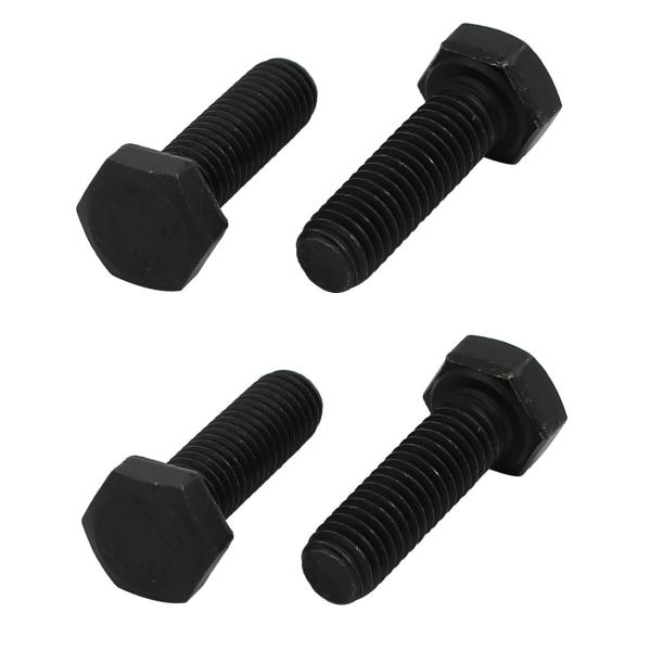 uxcell 六角ヘッド 六角ボルト 全ねじ 左ねじ サイズM5x16mm 炭素鋼製 ブラック 4本入