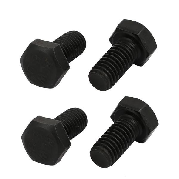 uxcell 六角ヘッド 六角ボルト 全ねじ 左ねじ サイズM5x10mm 炭素鋼製 ブラック 4本入