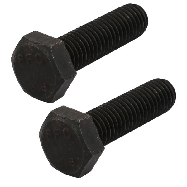 uxcell 六角ヘッド 六角ボルト 全ねじ 左ねじ サイズM10x35mm 炭素鋼製 ブラック 2本入