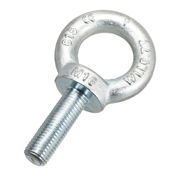 uxcell リフティングアイボルト C15 炭素鋼製 マリンステープルカヤックトラックボート船工業用 M16x50mm オススレッド 1パック入り