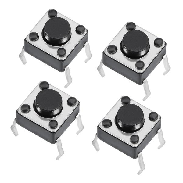 uxcell マイクロタクトスイッチ 押しボタンスイッチ 6x6x4.3mm DC12V 50mA 4枚入り