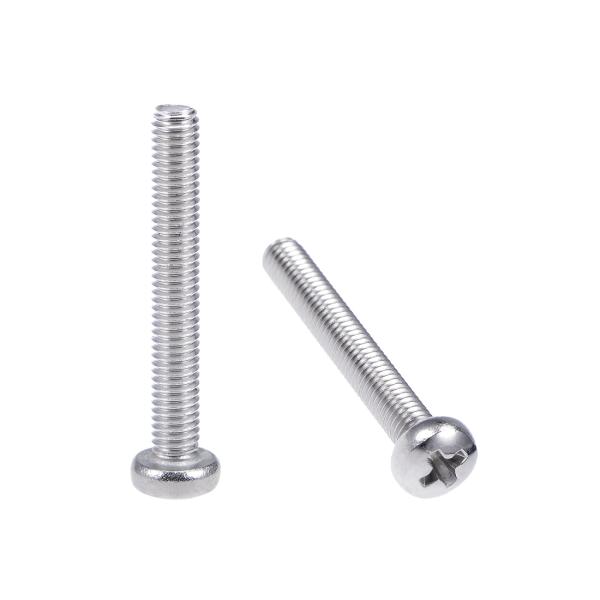 uxcell 機械ねじ ボルト M3x22mm シルバーグレー なべ小ねじ 304ステンレス鋼 60個入り