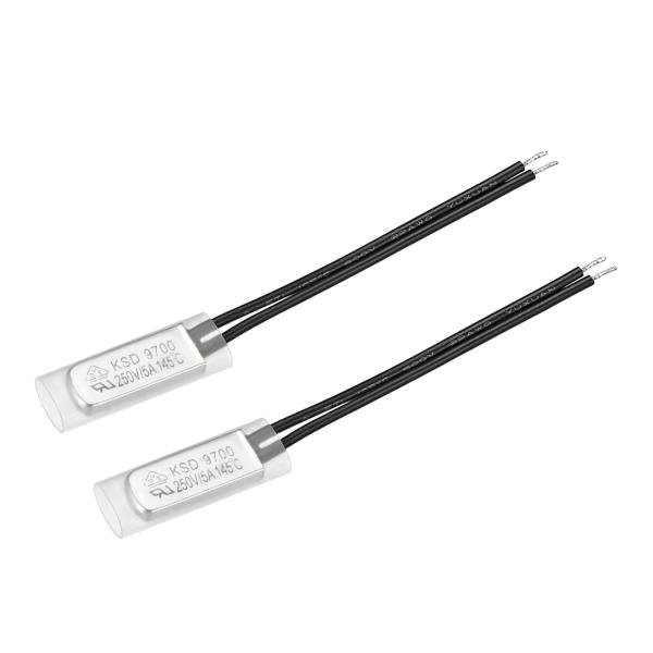 uxcell KSD9700サーモスタット バイメタル 温度制御スイッチ コントロールスイッチ メタル製 145℃ N.C 5A 2個入