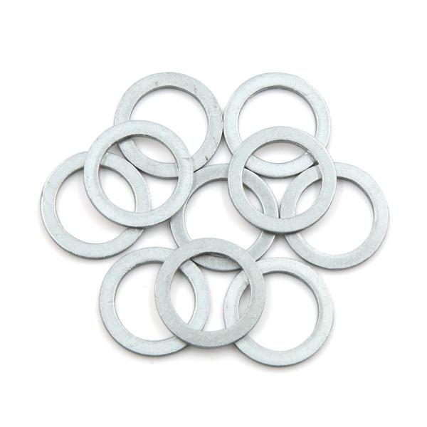 uxcell エンジンオイルワッシャー ドレーンプラグガスケット 自動車対応 内径16mm 外径22mm シルバートーン 10個入
