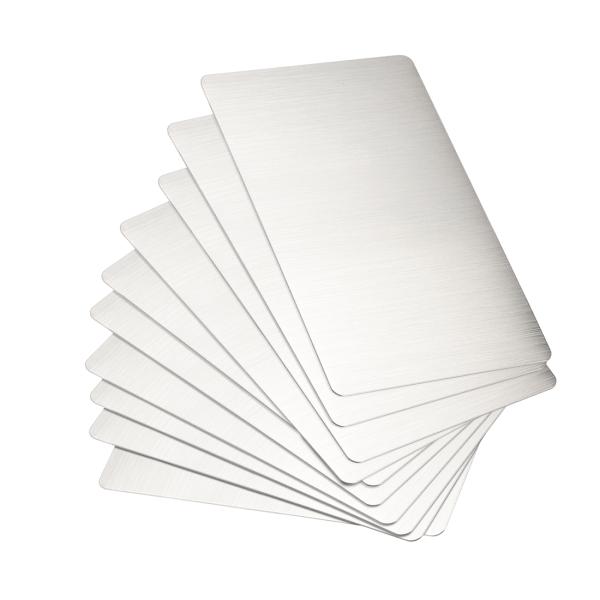 uxcell ブランクメタル名刺 ビジネス名刺 名刺用紙 100x60x0.4mm ブラッシュ201板 DIY印刷彫刻用 ブラック グレー 10個