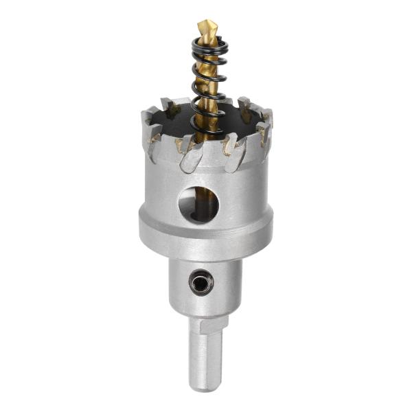 uxcell ホールソー 35 mm超硬穴カッター ステンレス板金用 ノンスリップ 三角シャンク 限界ステップ チタンコーティングセンタードリル付き