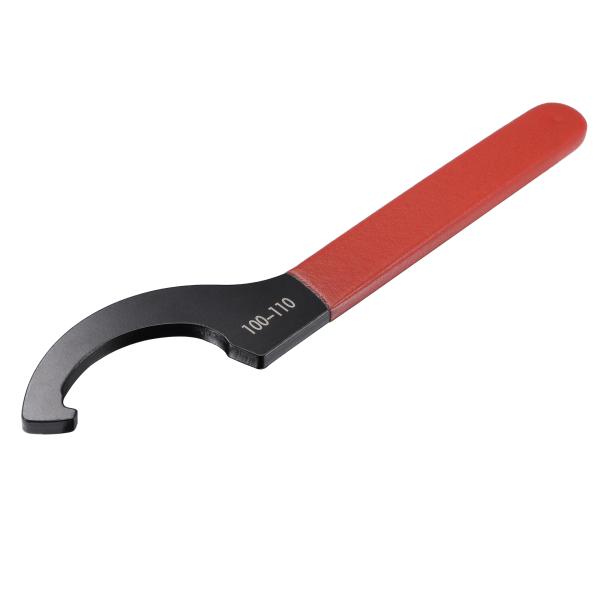 uxcell フックレンチスパナ コレットチャック 100-110mmラウンドナット用 レッドの滑り止めハンドル付き ドロップ鍛造炭素鋼