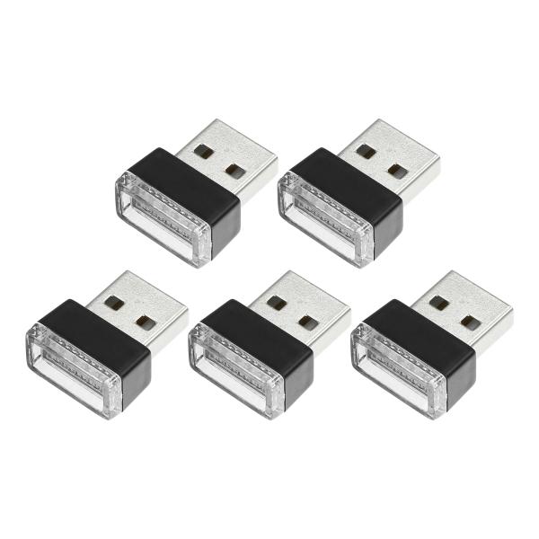 X AUTOHAUX USB LEDライト ミニLEDライト USBナイトライト 車内装飾 アンビエント照明 ポータブル ブルー 5個入り