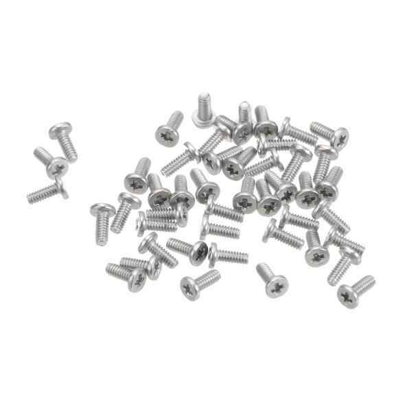 uxcell フラットラウンド頭ネジ 304ステンレス鋼 プラスドライブ機械ネジ ハードウェアファスナー M1.2-0.25x3mm 100個