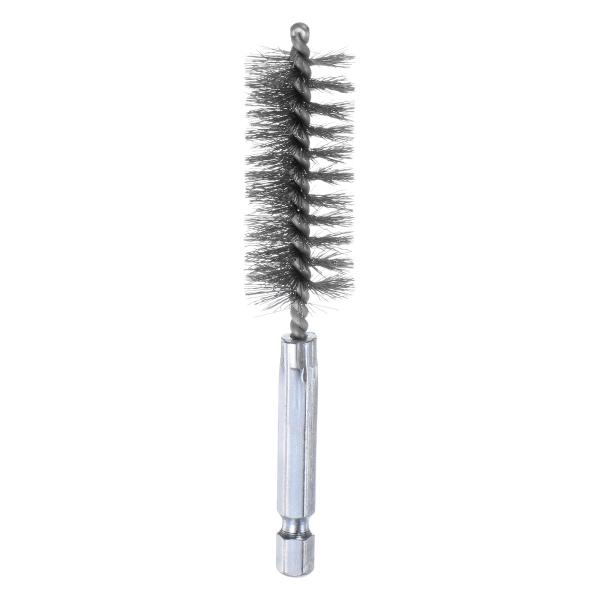 uxcell 304 ステンレス鋼ボアブラシ 19mm直径 10cm長さ ハンドル付き清掃用ツイストワイヤーブラシ 6.35mm六角シャンク